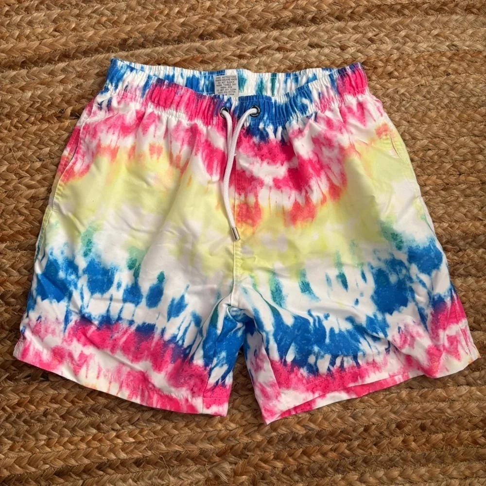 Franks Australia Men’s Medium Tie Dye Elastic Waist Swim Trunks